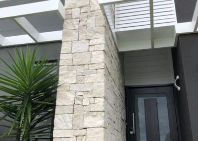 Dry Stack Limestone Building Facade