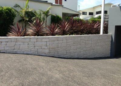 Dry Stack Limestone Retaining Wall