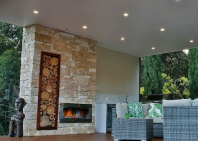 Dry Stack Sandstone Fireplace